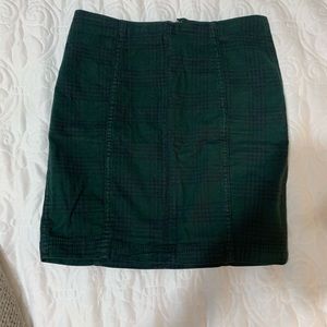 Free people plaid green skirt